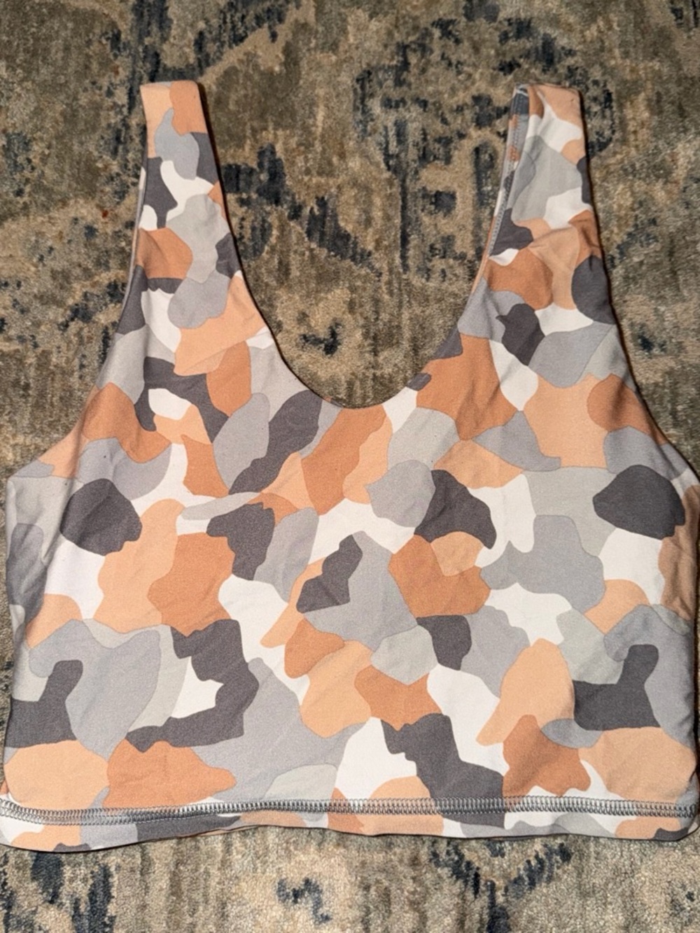 aerie Peach and Gray Camo Scoop Neck Tank